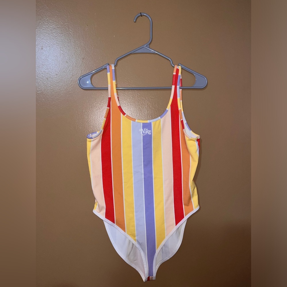 NIKE rainbow striped vintage bodysuit